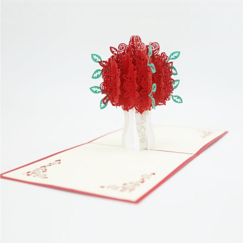Rose Bouquet Pop-up Card for Valentine's Day