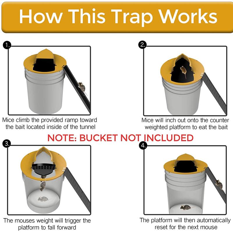 Flip N Slide Bucket Lid Mouse Trap