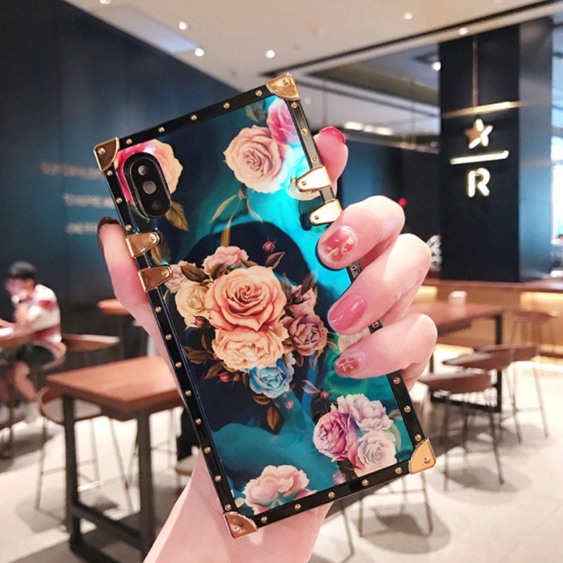 Luxury Blue Light Flower Phone Case For Iphone