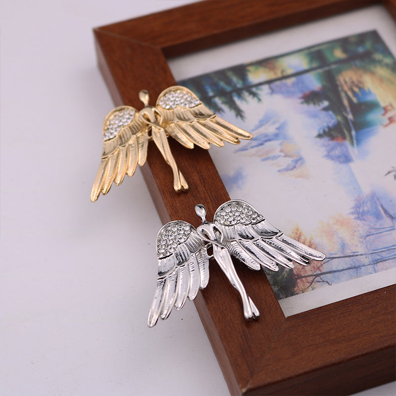 Crystal Angel Wings Brooch