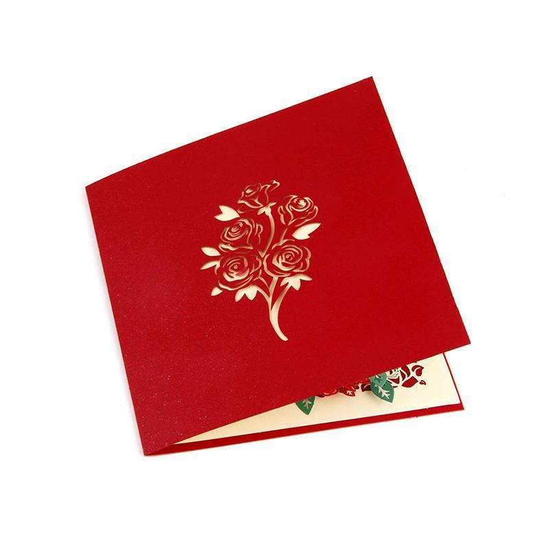 Rose Bouquet Pop-up Card for Valentine's Day