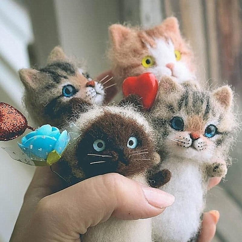 DIY Cat Wool Felt Gift For Cat Lovers