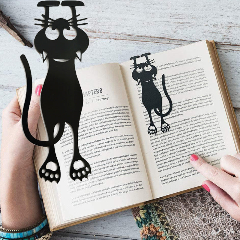 Creative Black Kitten Hollowed Out Bookmark