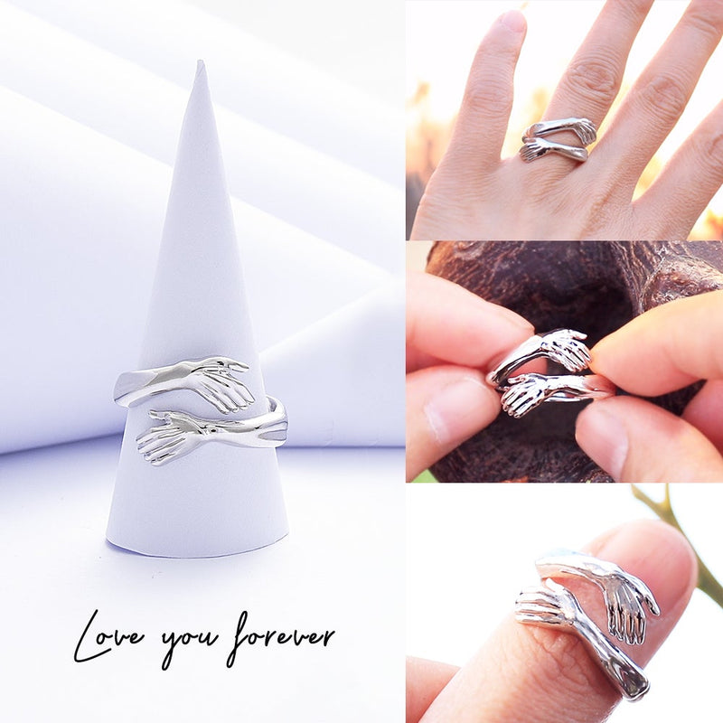 2022 New-Couple Hug Ring Womens Day Gift Friends Mother Sister Girlfriend Gift
