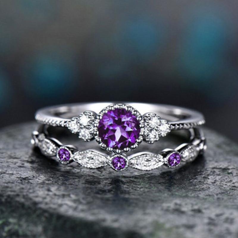 Two-Piece Ring Set with Micro-Green Stones