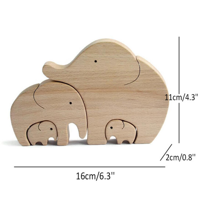 Creative Wooden Elephant Ornament