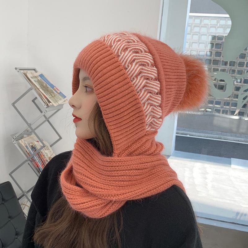 All-match Lovely Knitting Thickening Hat Scarf