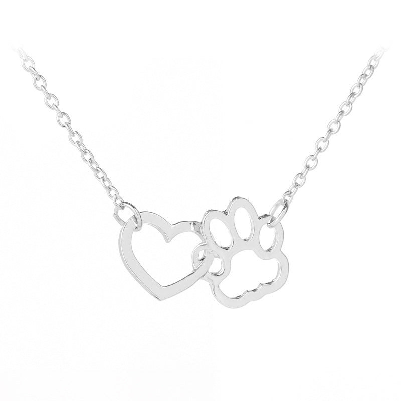 Animal Paws Peach Heart Pendant