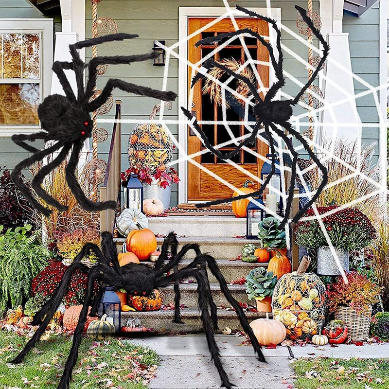 Halloween Spider Decorations Stretch Cobweb