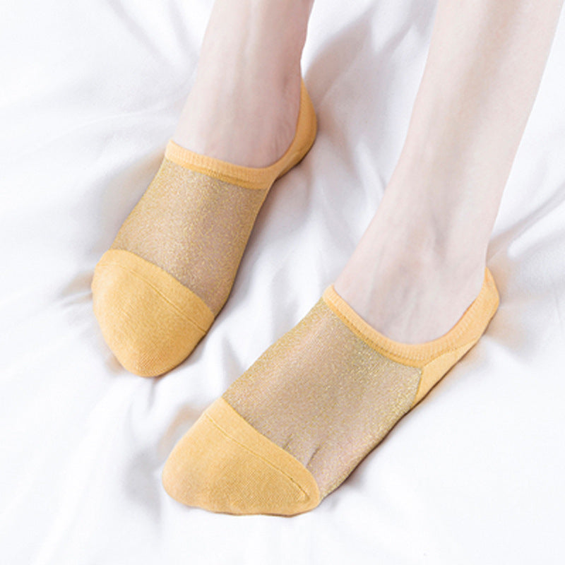 Shiny Shallow Mouth Crystal Socks (5PCs)