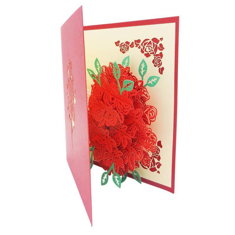 Rose Bouquet Pop-up Card for Valentine's Day