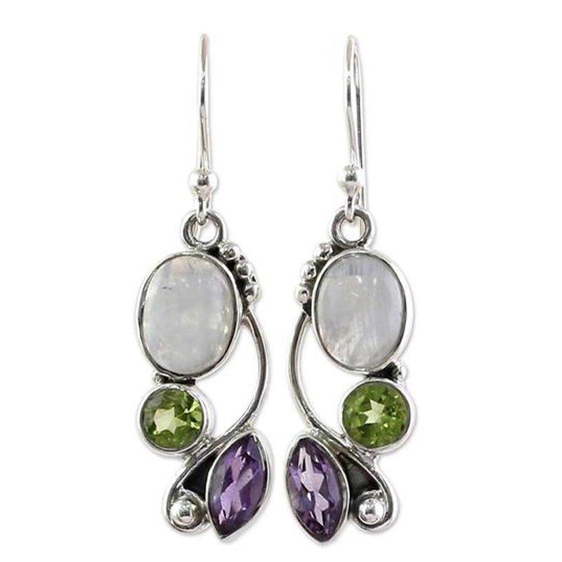Vintage Moonstone Multicolor Earrings