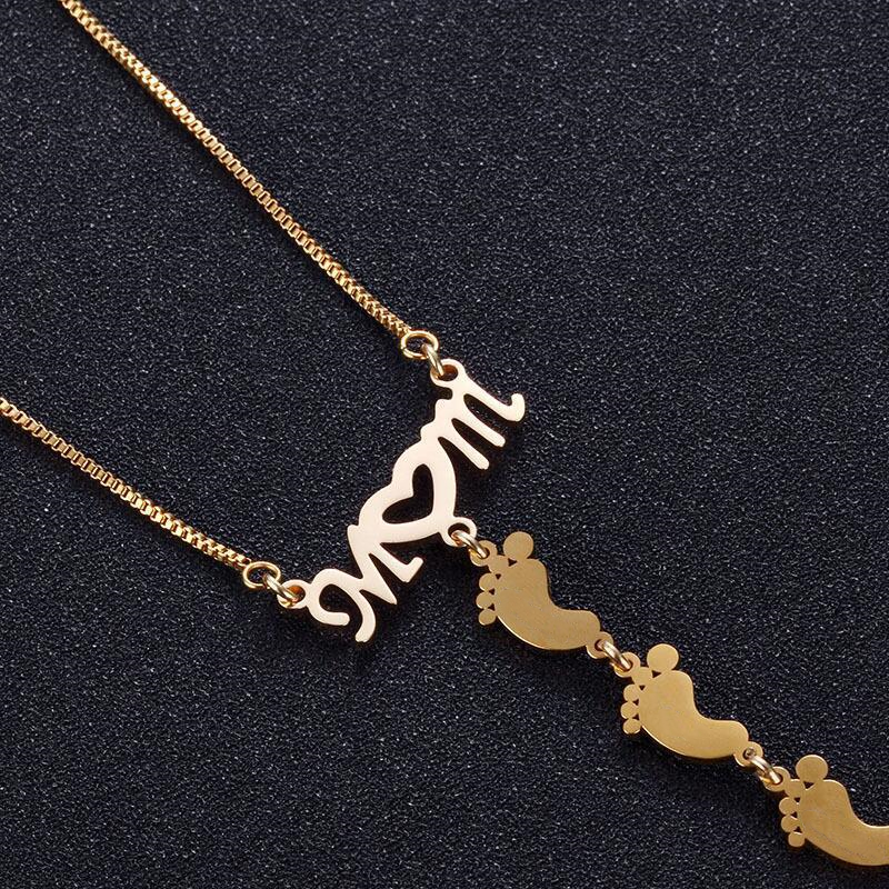 Stainless Steel Necklace with Doll's Feet