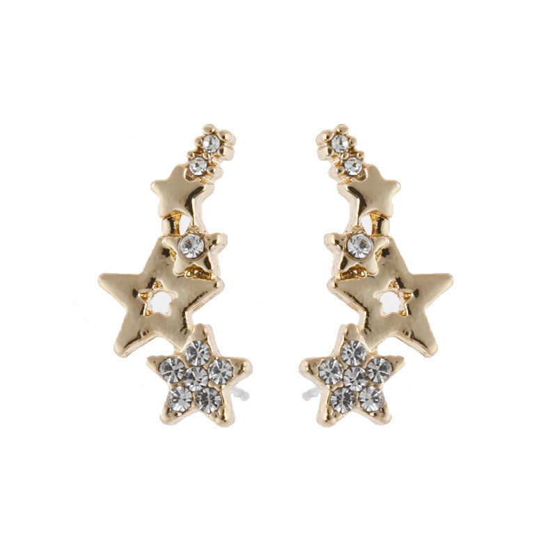 Exquisite Five-Pointed Star Diamond Earrings
