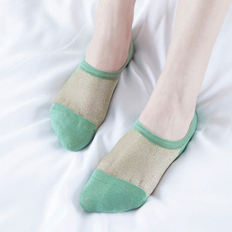 Shiny Shallow Mouth Crystal Socks (5PCs)