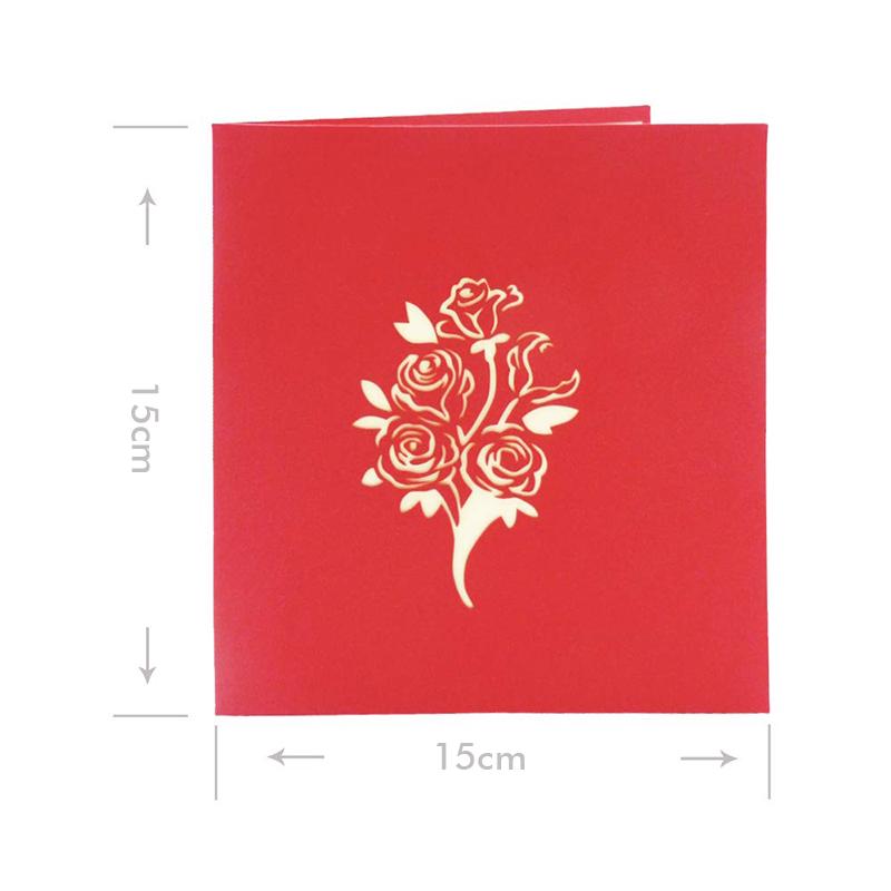 Rose Bouquet Pop-up Card for Valentine's Day