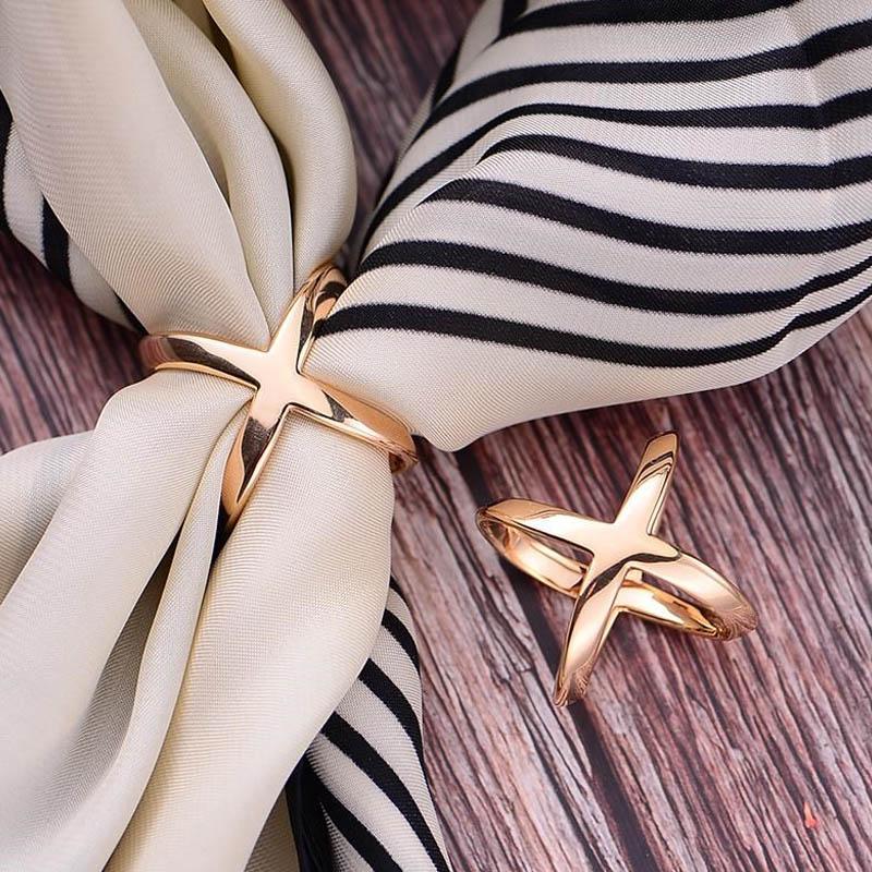 Elegant Scarf Buckle Ring