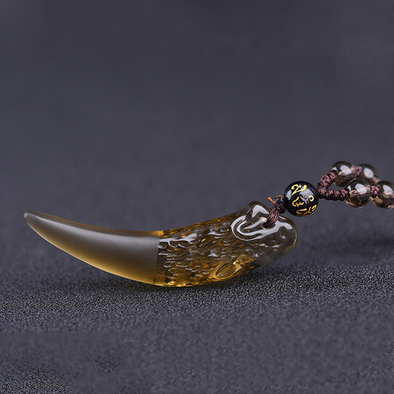Obsidian Wolf's Tooth Necklace Pendant