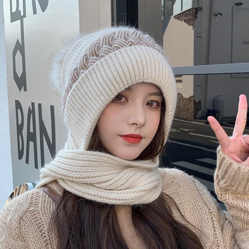 All-match Lovely Knitting Thickening Hat Scarf