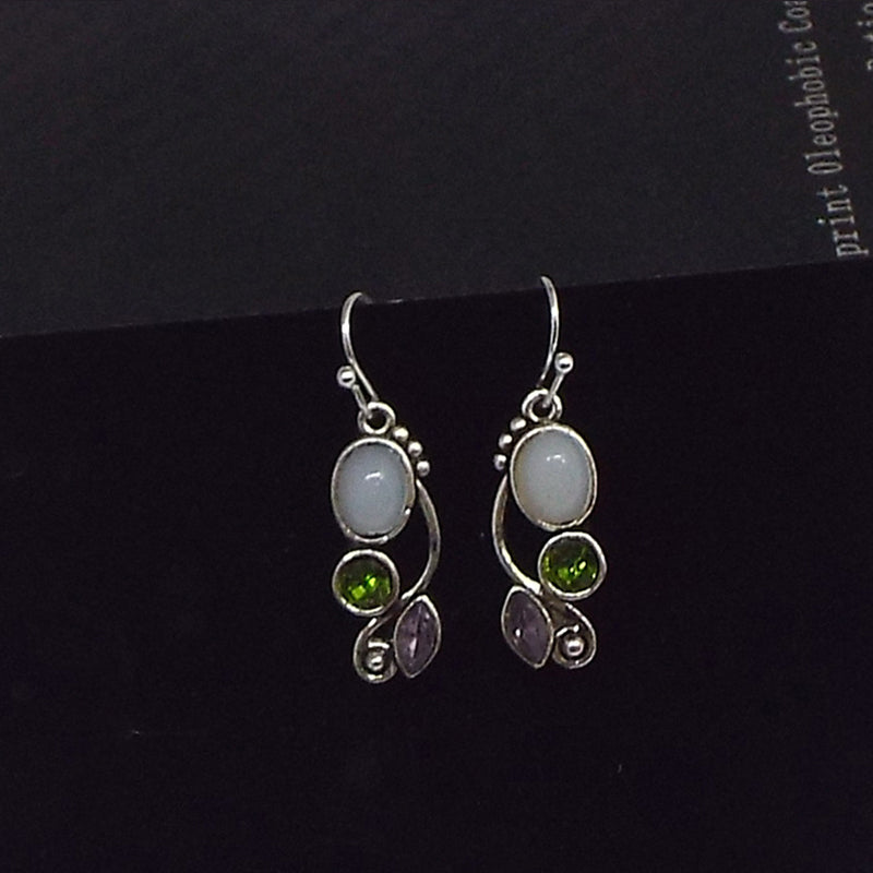 Vintage Moonstone Multicolor Earrings