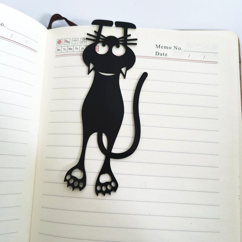 Creative Black Kitten Hollowed Out Bookmark