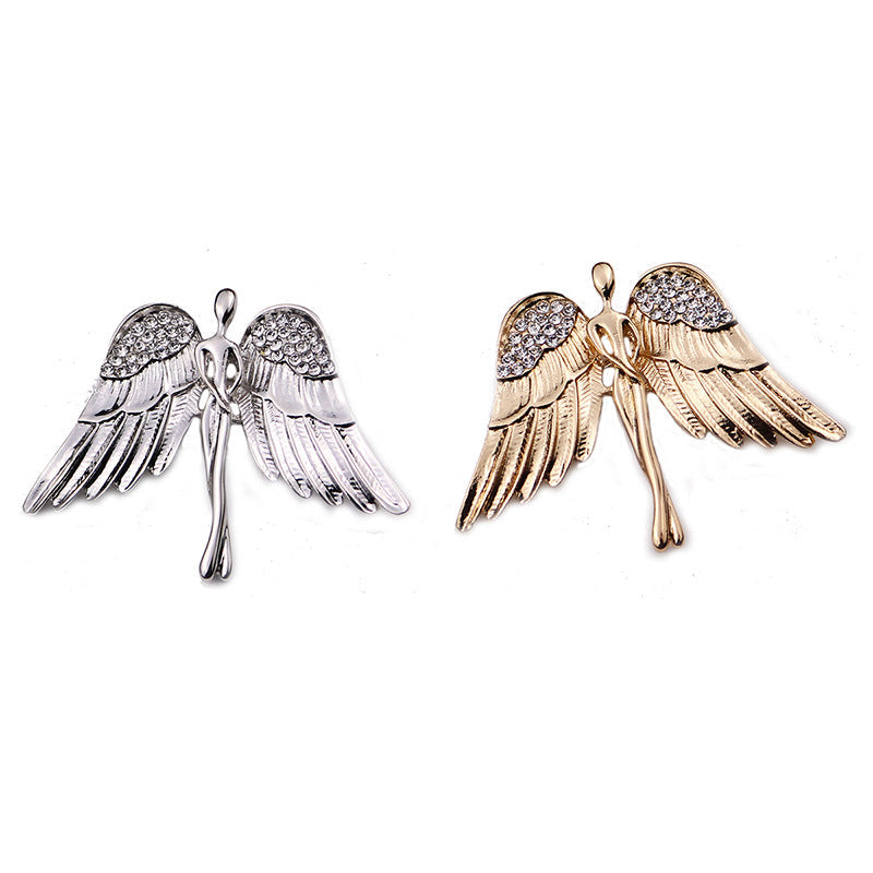 Crystal Angel Wings Brooch