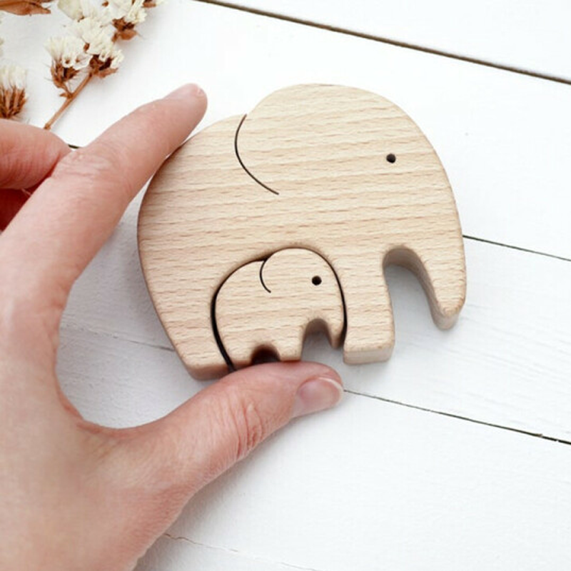 Creative Wooden Elephant Ornament