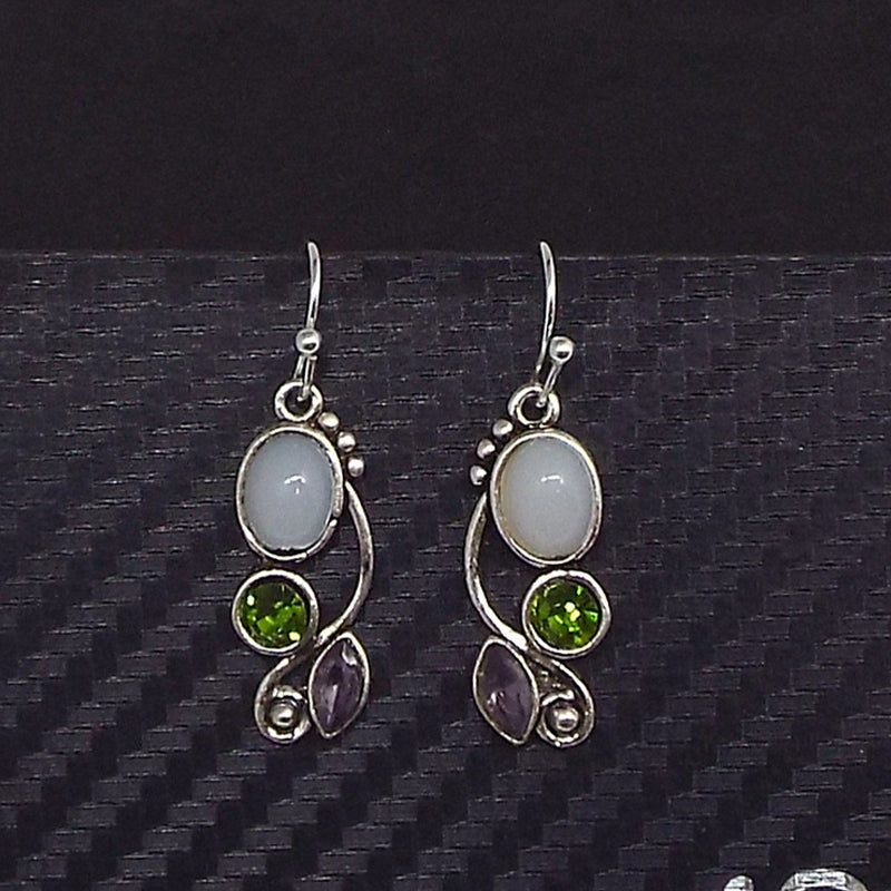 Vintage Moonstone Multicolor Earrings