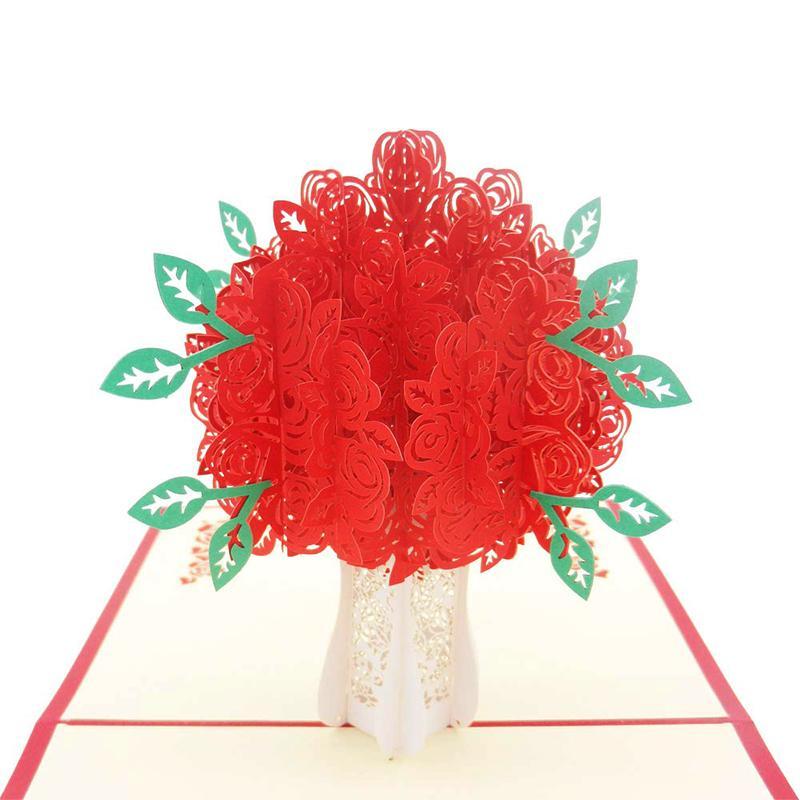 Rose Bouquet Pop-up Card for Valentine's Day