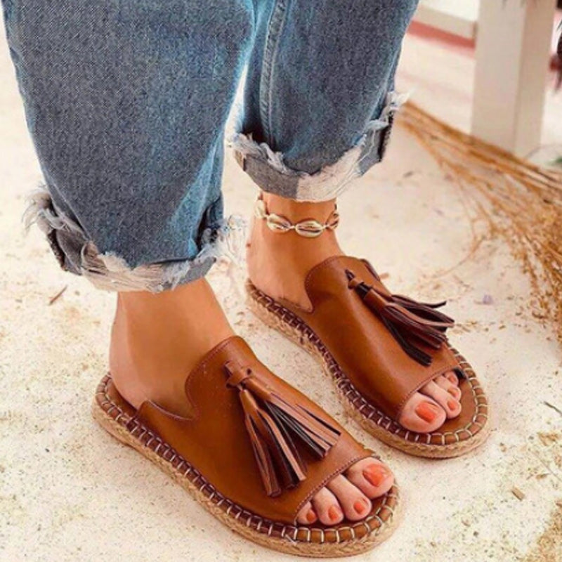 Women's Tasseled Twine Sandals