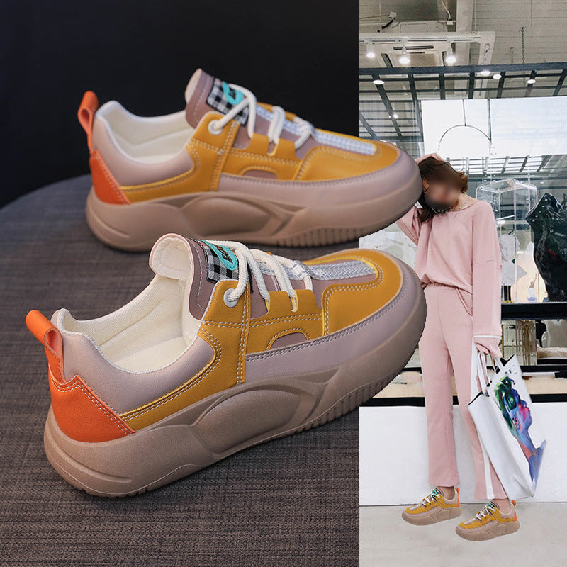 Women's Colorblock Thick Sole Walking Shoes