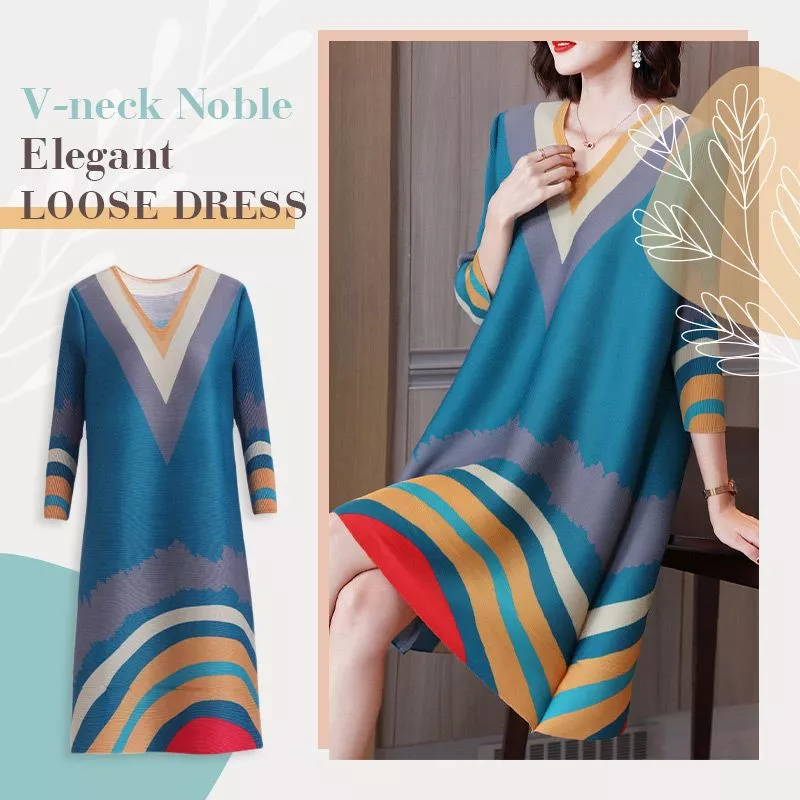 V-neck Elegant Loose Dress