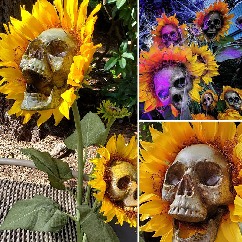 Halloween decoration sunflower skull