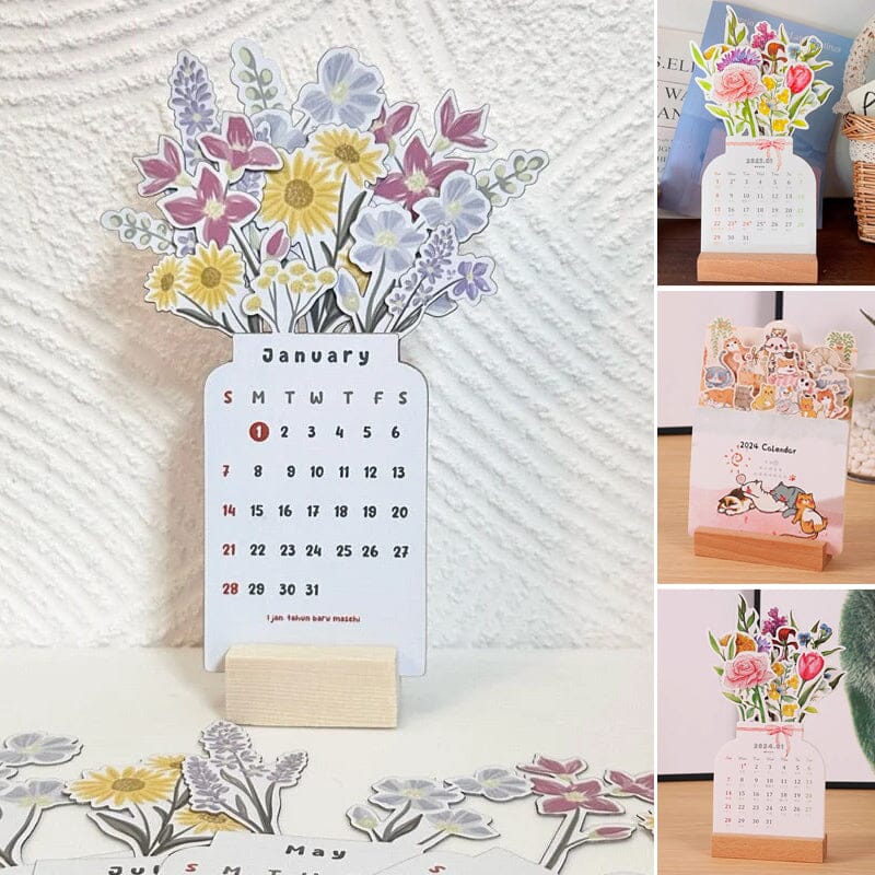 2024 Bloomy Flowers Desk Calendar