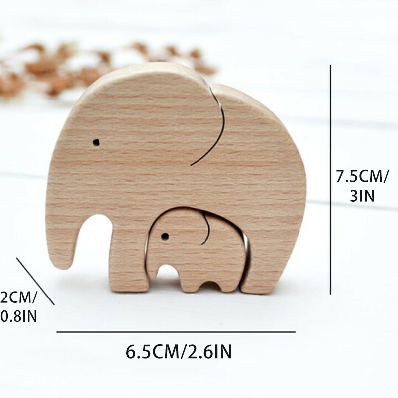 Creative Wooden Elephant Ornament